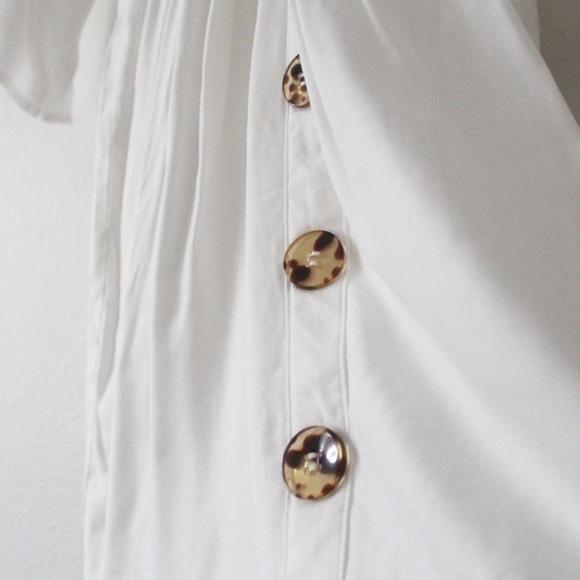 NWT LuLu’s White V Neck Flowy Wide Arm Dress L811 - Picture 4 of 7